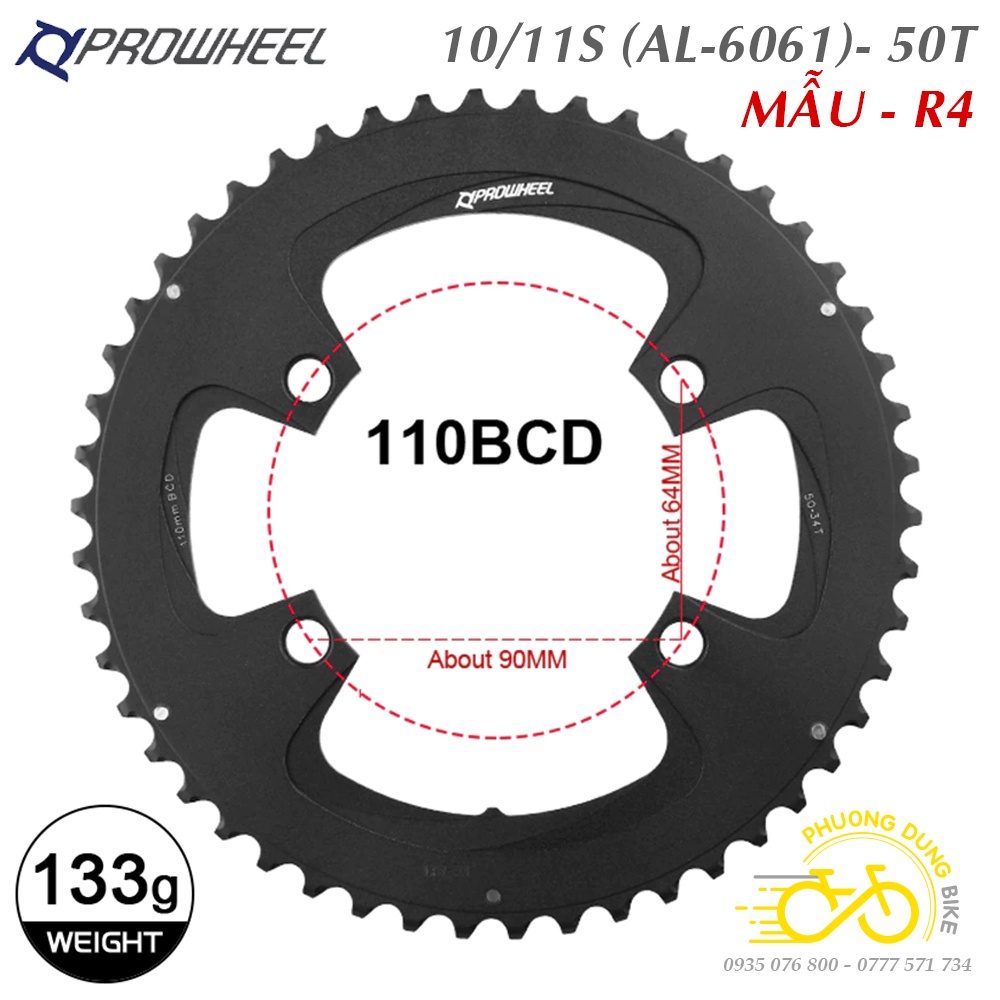 Đĩa rời nhôm xe đạp PROWHEEL 110BCD 34T / 50T