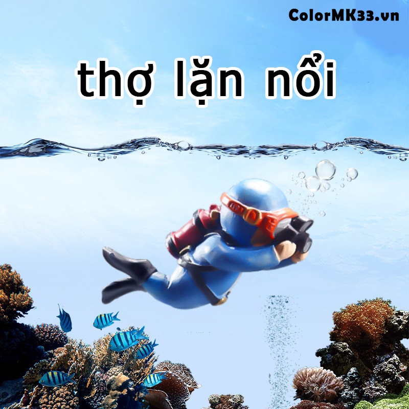 Trang trí bể cá Hồ cá mô phỏng thợ lặn 1pc nổi Thợ Lặn Bể Cá Đồ