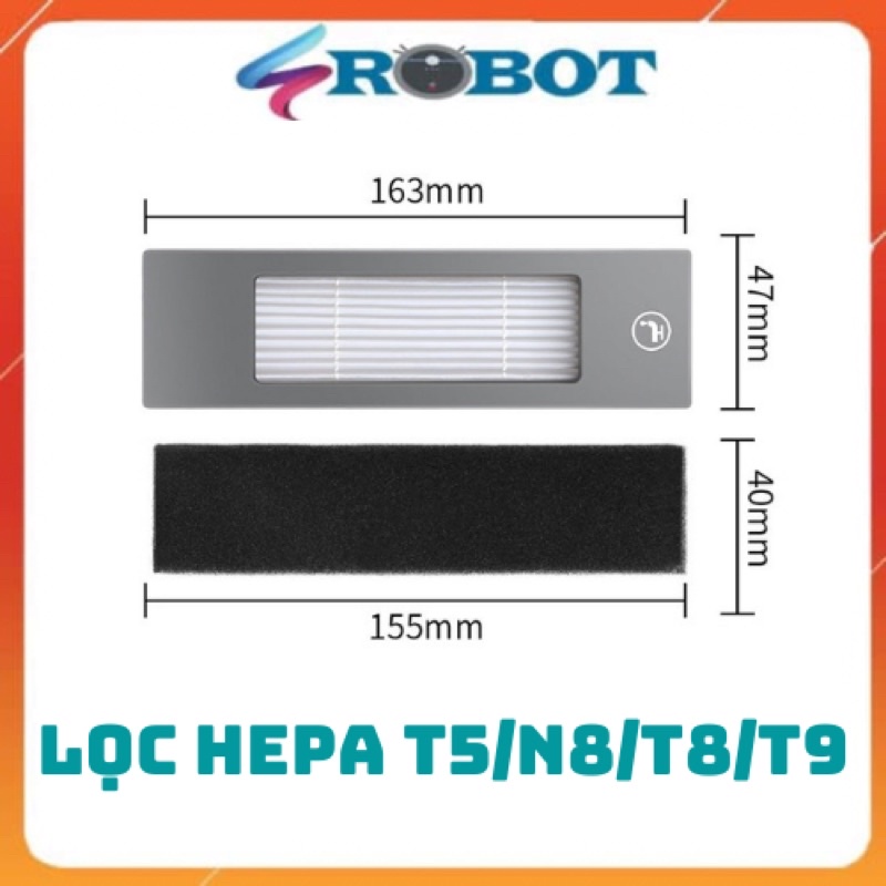 Lọc bụi Hepa Robot hút Bụi Cho Ecovacs Deebot T5hero / T5 max/ T8 max/ T8 aivi / T8 Max Phụ Kiện Máy Hút Bụi Thay Thế Bộ