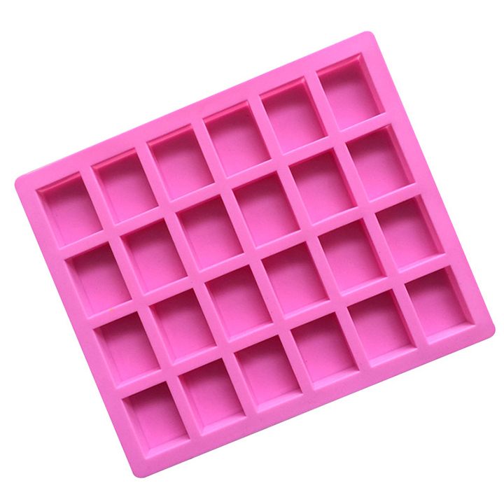 Khuôn Silicon Làm Socola,Thạch Rau Câu,Kẹo Dẻo,Pudding Trang Trí Hình 24 ô Chữ Nhật Nhỏ