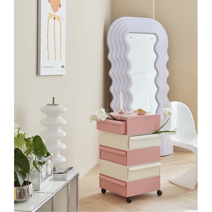 Kệ xe đẩy đa năng Stacking Drawer nhiều màu phong cách Bắc Âu