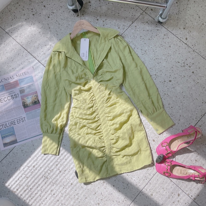 Đầm sơmi td bèo nhún