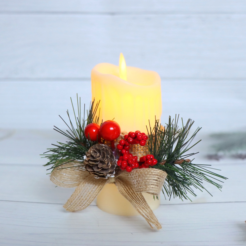 Nến Điện Tử Vintage NEN15 Trang Trí Giáng Sinh Noel