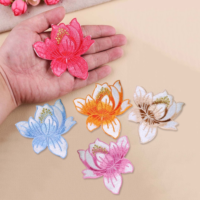 Sticker Ủi Thêu Hình Hoa Sen