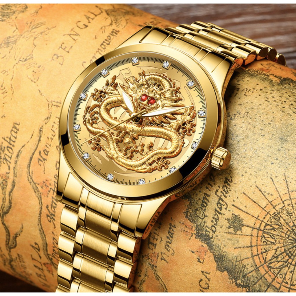 ĐỒNG HỒ NAM CHÍNH HÃNG FNGEEN S336 MẶT RỒNG 3D CỰC ĐẸP DÂY KIM LOẠI | BigBuy360 - bigbuy360.vn