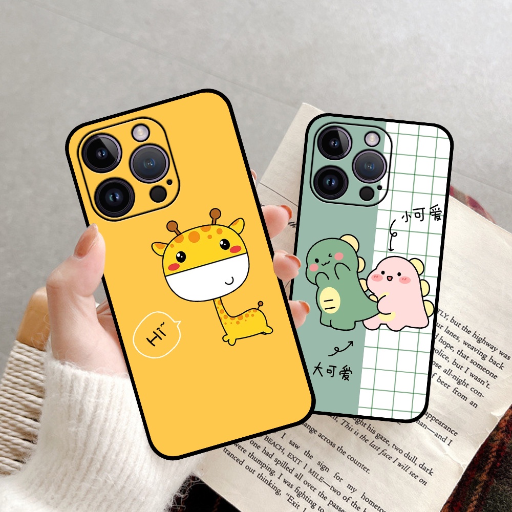 Ốp iphone 14 14 Pro 14 Pro Max 14 Plus in hình quả bơ, hươu, khủng long siêu dễ thương