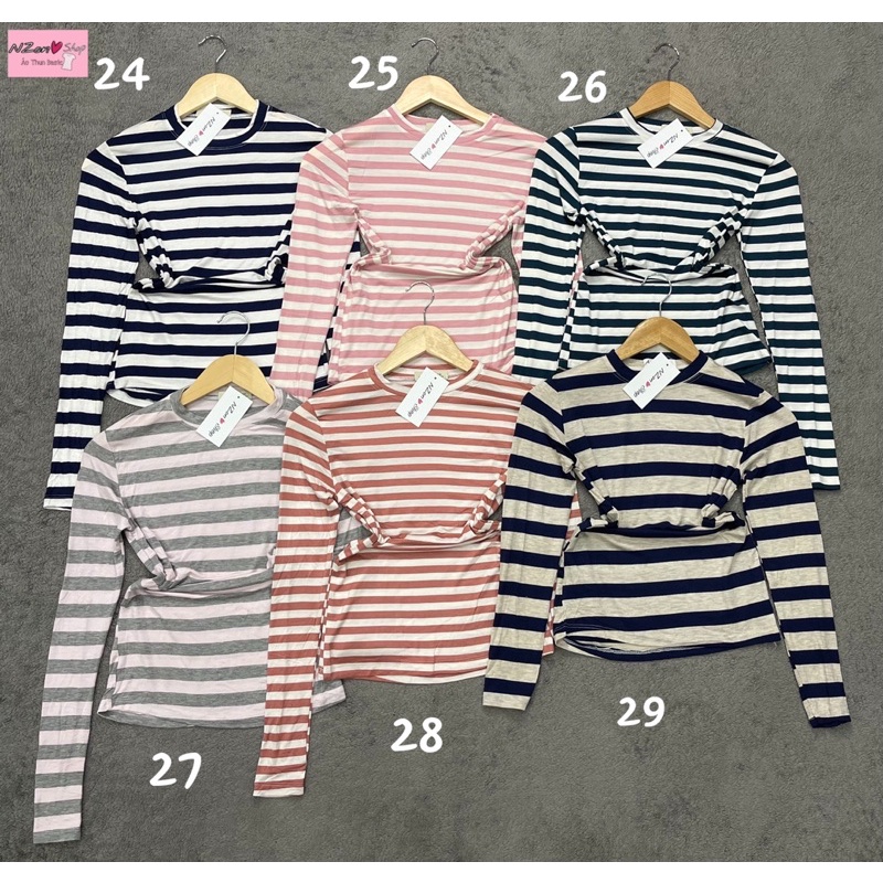 ÁO THUN SỌC TAY DÀI CỔ TRÒN ÔM BODY ( NZON SHOP ) | BigBuy360 - bigbuy360.vn