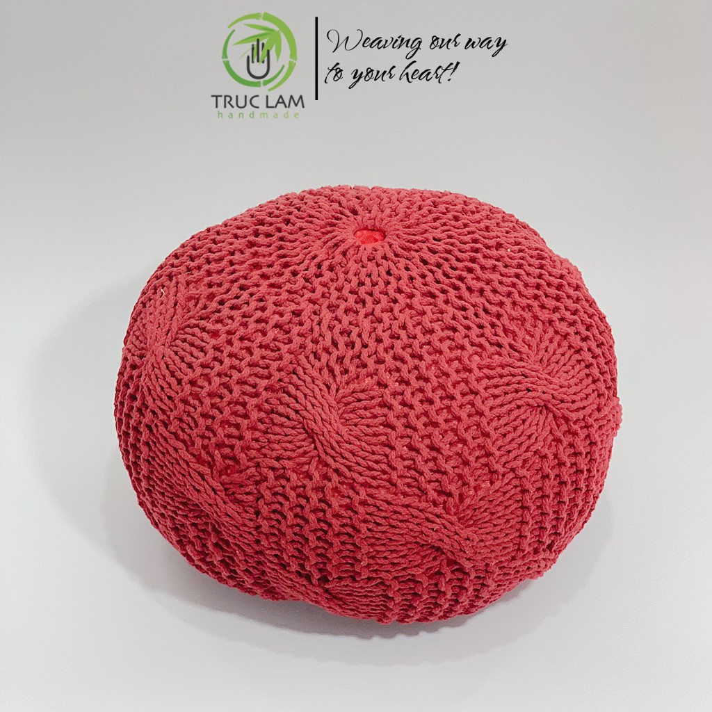Đệm Lười Nhồi Hạt Xốp Vỏ Đan Len Móc Thủ Công (A) – Trúc Lâm Handmade