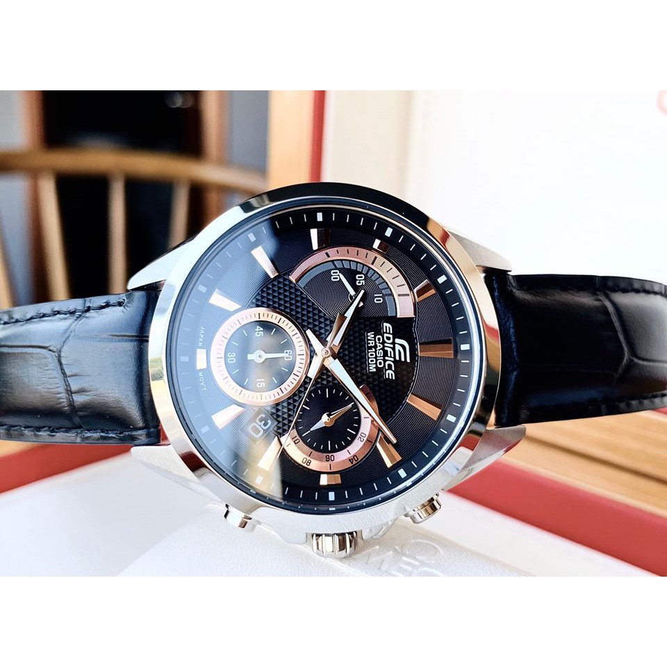 [Mã FARSBR243 giảm 15% đơn 249K] Đồng Hồ Nam Casio Edifice EFV-580L-1AVUDF Chính Hãng - Dây Da | Edifice EFV-580L-1A