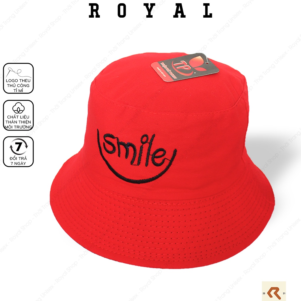 Mũ Bucket Nón Bucket Tai Bèo Nam Nữ 2 Mặt Smile Vải Kaki Unisex - Royal Caps