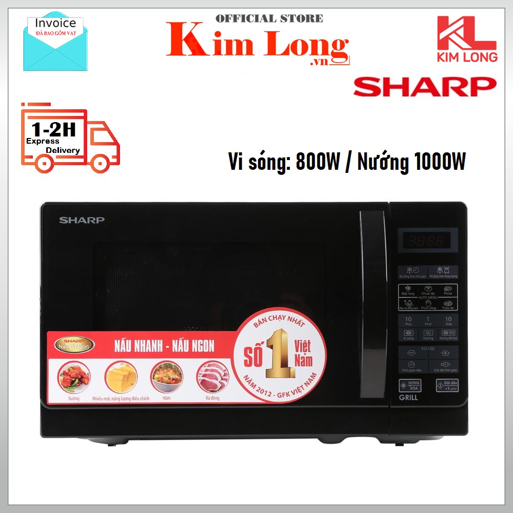 Lò Vi Sóng Điện Tử Có Nướng Sharp 20 Lít R-G273VN-B I R-G272VN-S Viba 800W - nướng 1000W - Bảo hành 12 tháng chính hãng