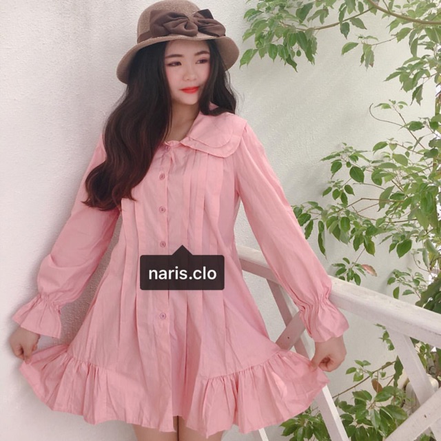 Đầm babydoll hồng dâu