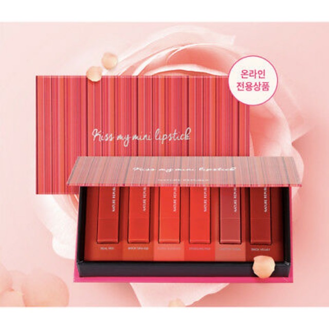 Set son mini Nature Republic Kiss My Mini Lipstick Kit phiên bản lì