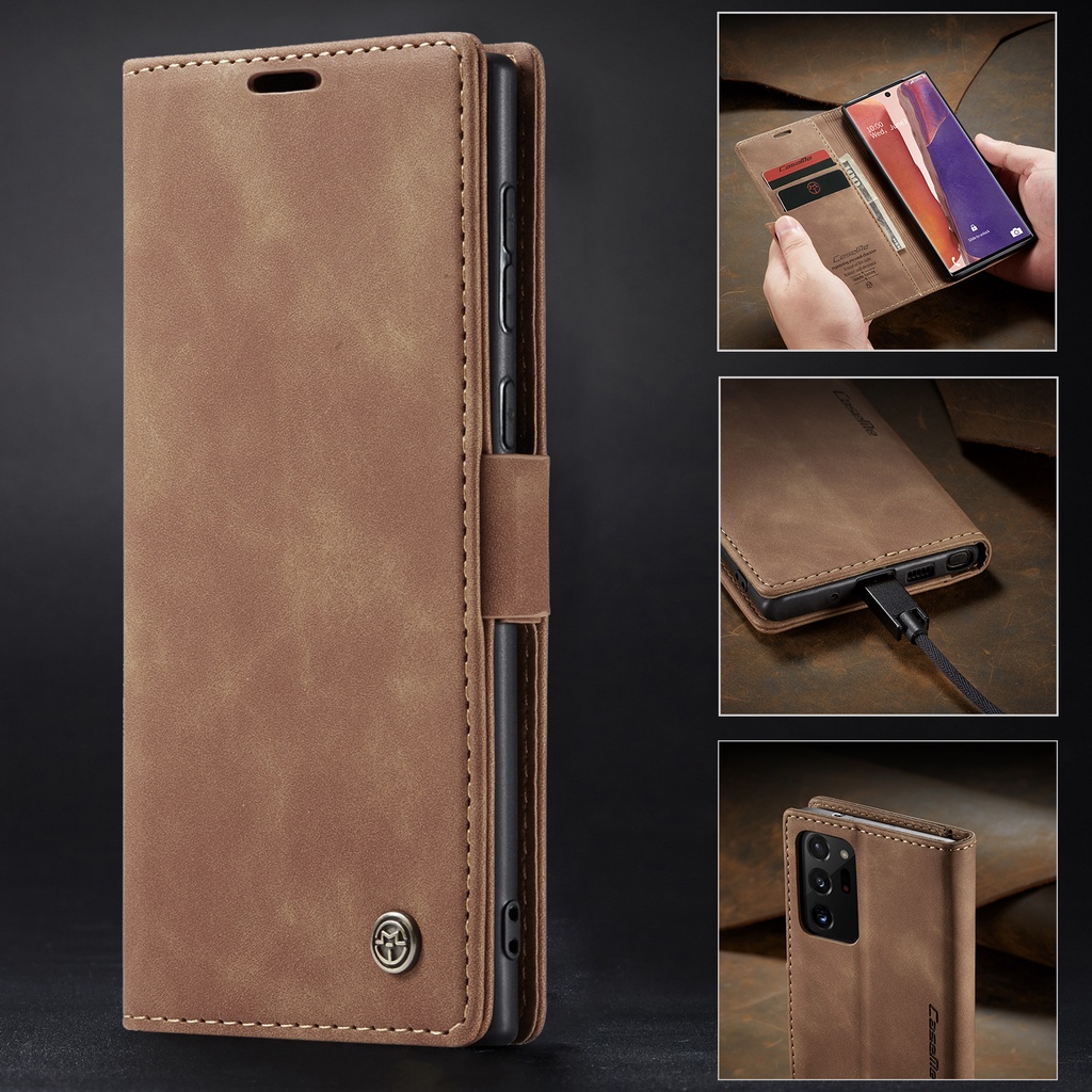 Caseme Bao Nắp Gập Chất Giả Da Cho Điện Thoại Samsung Galaxy Note 20 Ultra / Note 10 Plus / Note 10 Lite Ốp