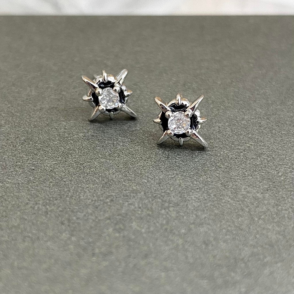 E1-860 Bông tai nụ nam nữ sao unisex đá