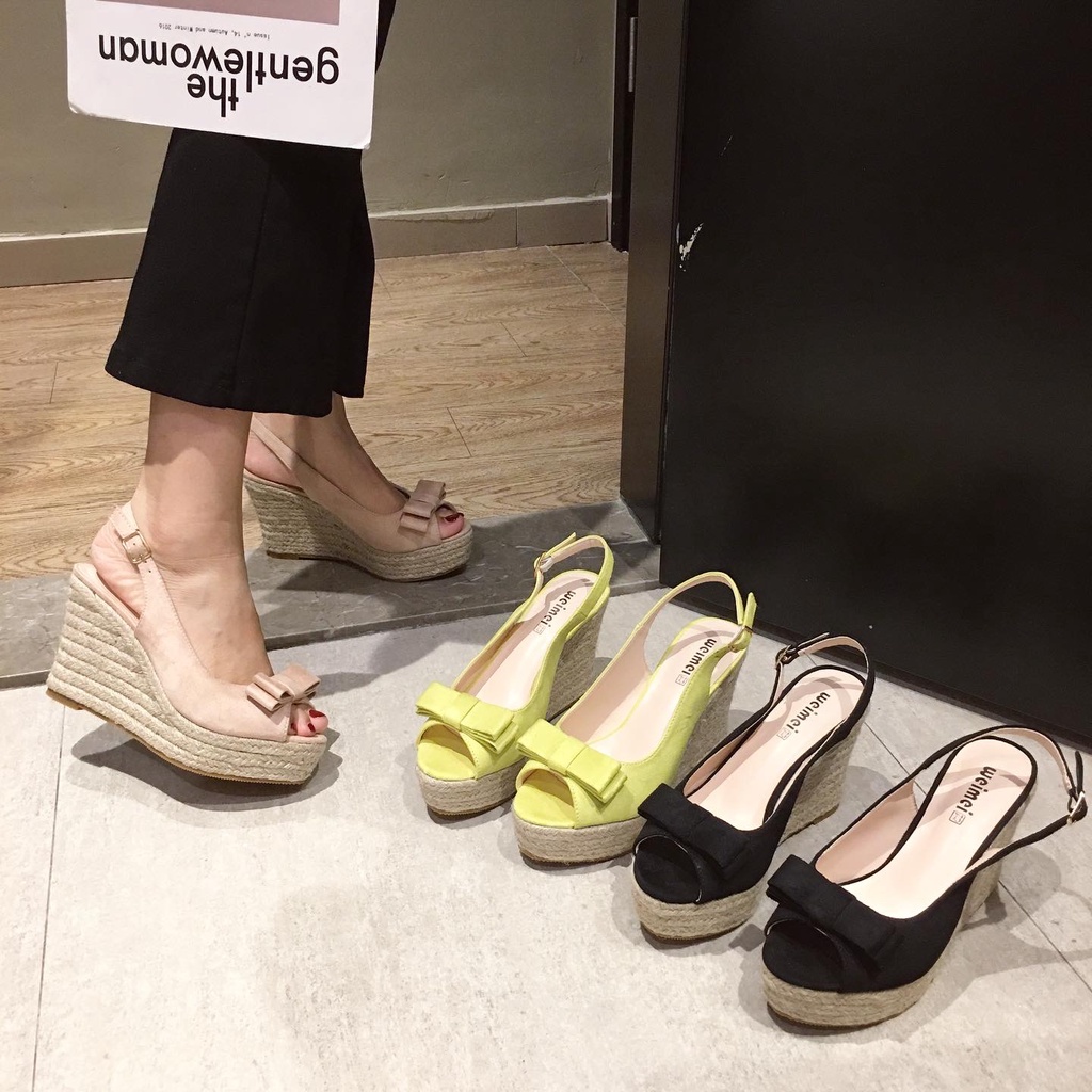 Giày Sandal Da Lộn Đế Xuồng Hở Ngón Quai Da Lộn Thời Trang Mùa Hè 2022 Cho Nữ