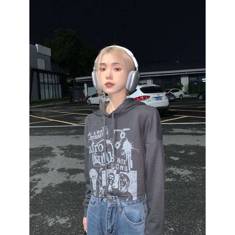 Áo Hoodie Lửng Dài Tay Phong Cách Cổ Điển Dành Cho Nữ
