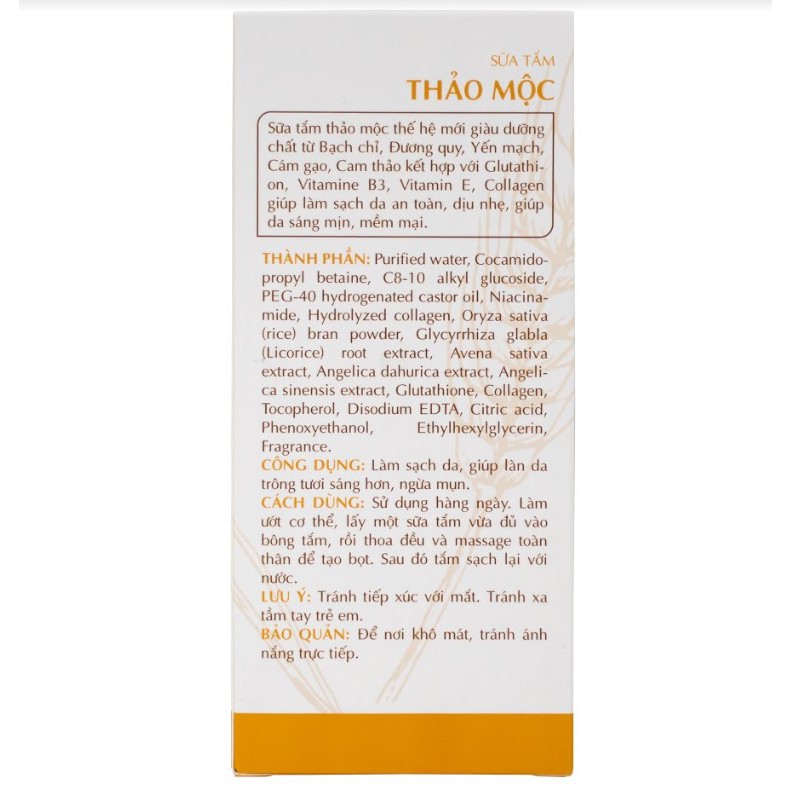 Sữa tắm thảo mộc trắng da Cenota 300ml