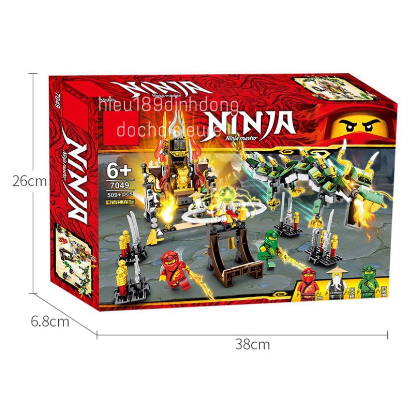 Lắp ráp xếp hình Lego ninjago sy7049 : đền thờ rồng xanh huyền thoại của sư phụ wu lloyd (ảnh thật)