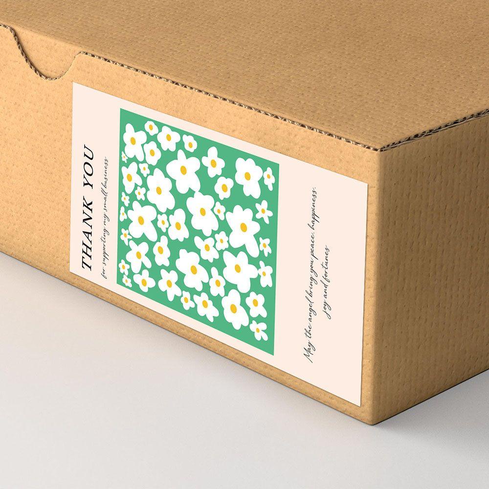 50 Miếng Dán Trang Trí Gói Quà Hình Chữ Thank You 5 * 10cm