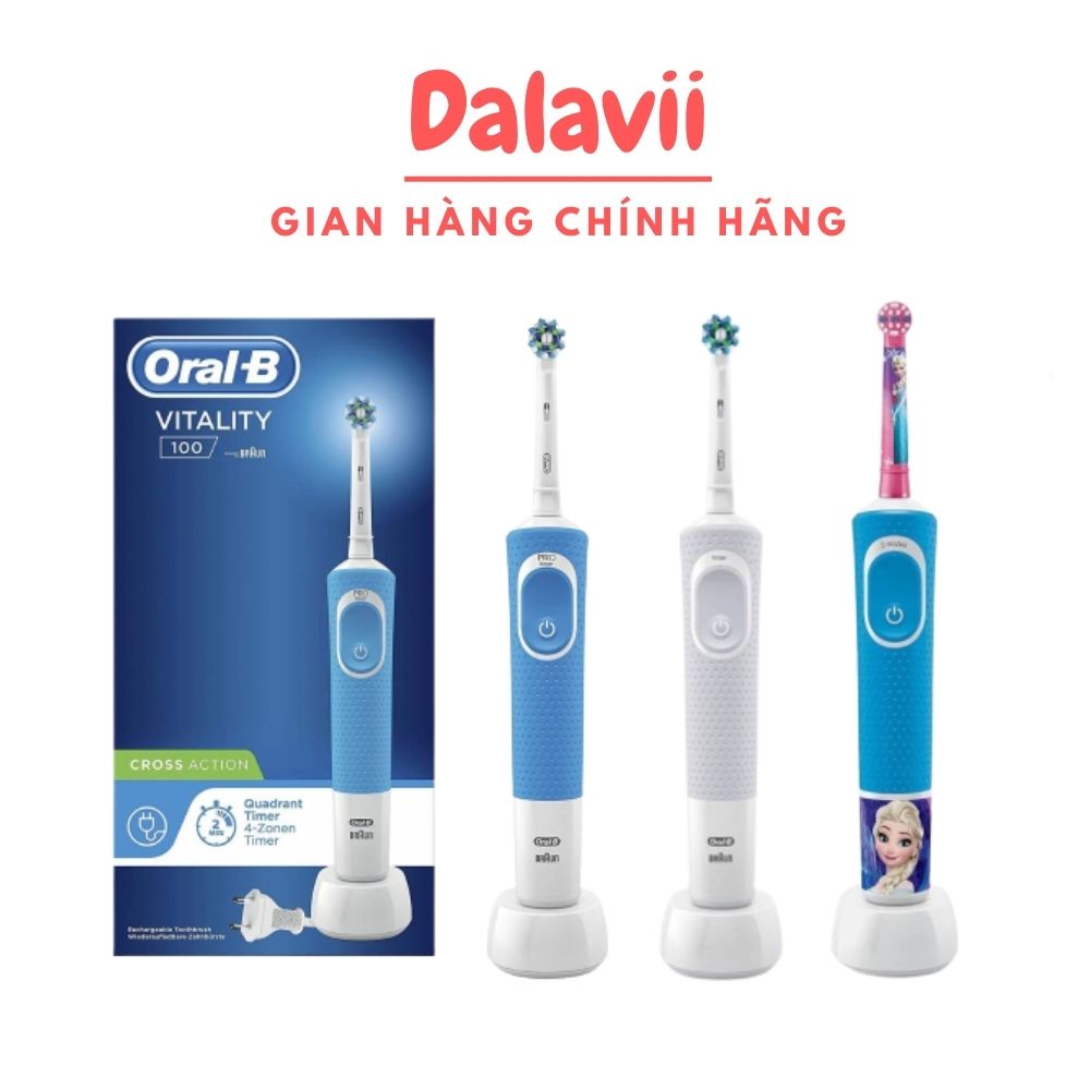 Bàn chải điện Oral-B Vitality 100, bàn chải đánh răng điện cho người lớn và trẻ em