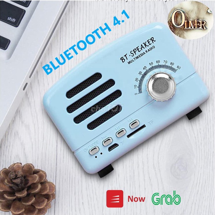 Loa Bluetooth Mini Cổ Điển BT01 Vân Gỗ Phong Cách Retro Vintage Decor