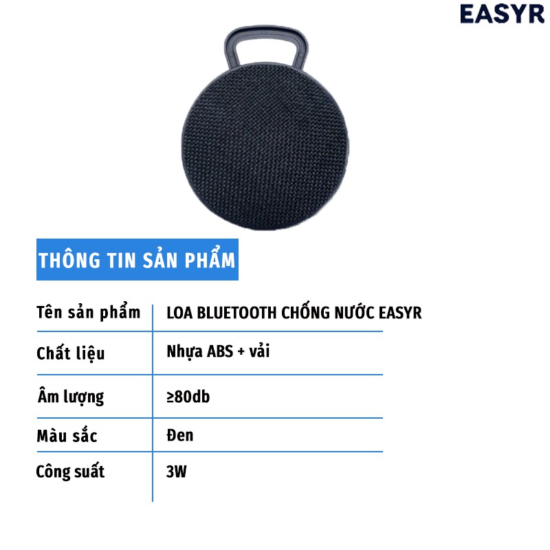 [CHỐNG NƯỚC] Loa Bluetooth Chống Nước EASYR [FREESHIP] Âm Thanh Cực Đỉnh, 5 Tiếng Chơi Nhạc, Kết Nối Bluetooth, Sạc USB