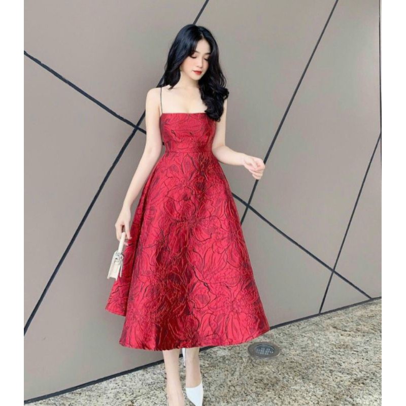 Đầm gấm hai dây | BigBuy360 - bigbuy360.vn