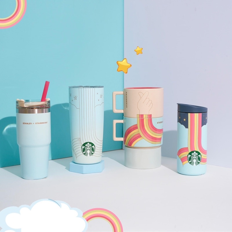 Ly Starbucks Cold Cup Stainless Steel Stanley Light Blue 16Oz
