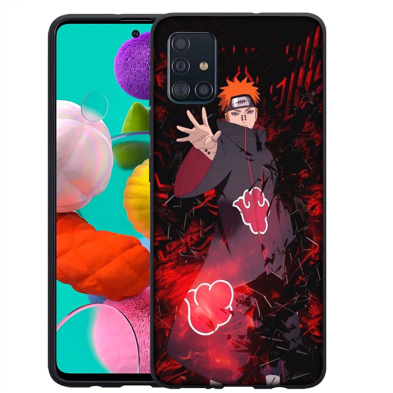 Samsung Galaxy S21 Ultra S8 Plus F62 M62 A2 A32 A52 A72 S21+ S8+ S21Plus Casing Soft Silicone Cartoon Naruto Akatsuki Phone Case