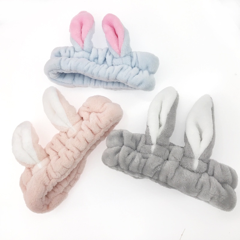 Băng đô cài tóc rửa mặt Tai Thỏ Dễ Thương