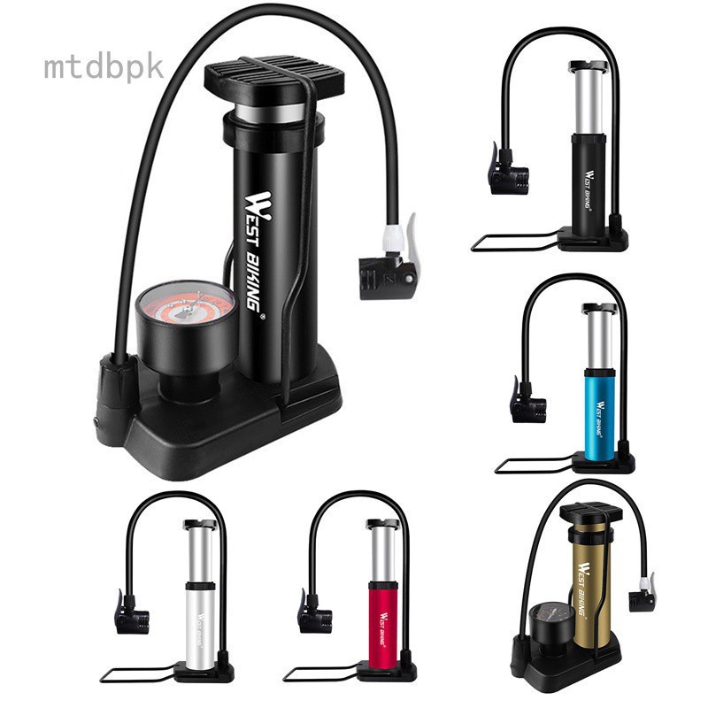 Máy bơm bánh xe đạp mini di động bằng chân tiện dụng