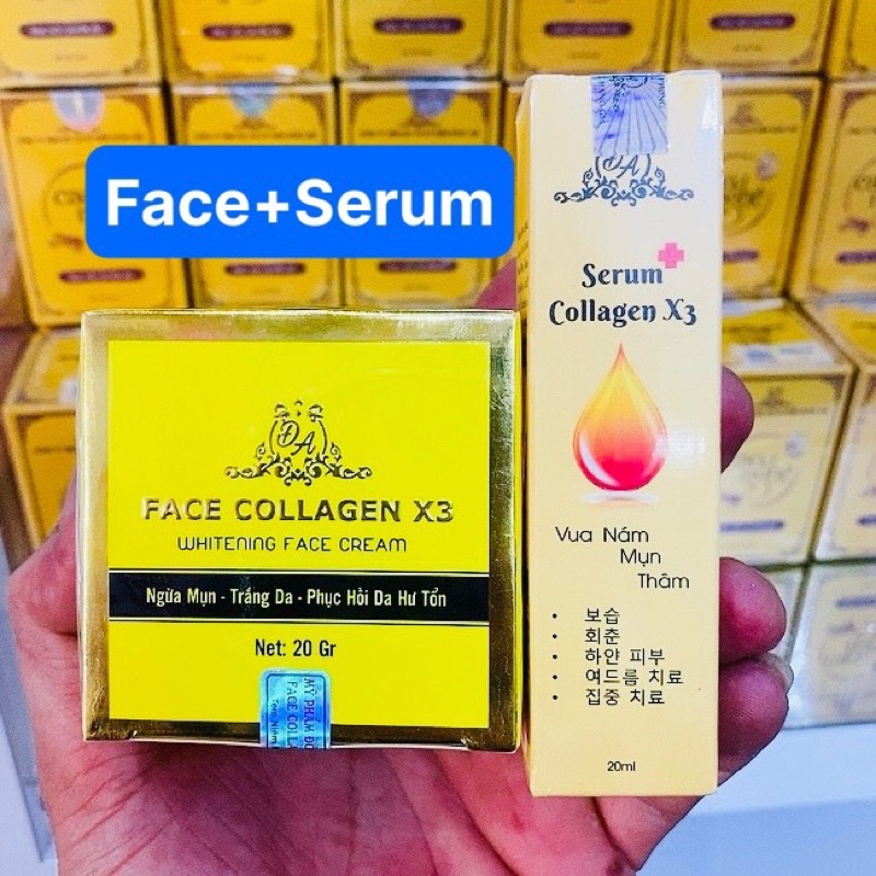 Combo Kem Face Collagen X3 Luxury + Serum Colagen X3 công ty Mỹ phẩm Đông Anh