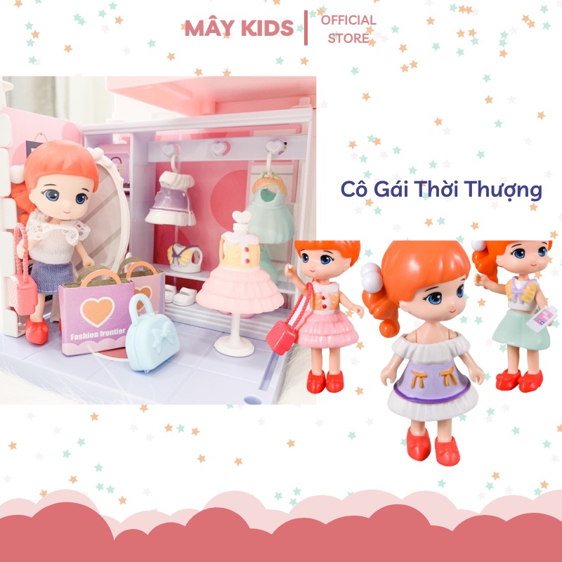 Bộ Đồ Chơi Ngôi Nhà Búp Bê Thông Minh Cho Bé Gái 3 Tầng Little World - Mây Kids