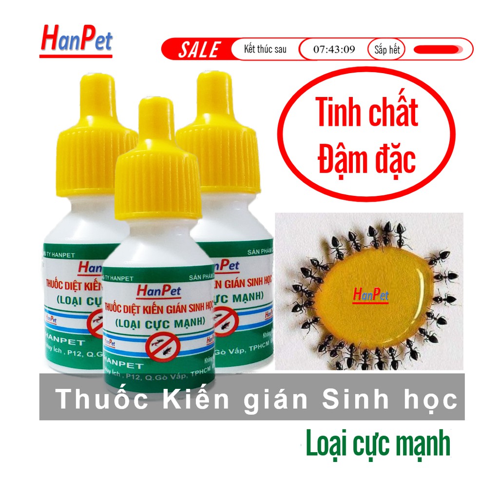 SZ Hanpet (3 Lọ 12ml xanh ) Trừ gián Hanpet dạng dung dịch diệt gián sinh học hoàn toàn không độc hại