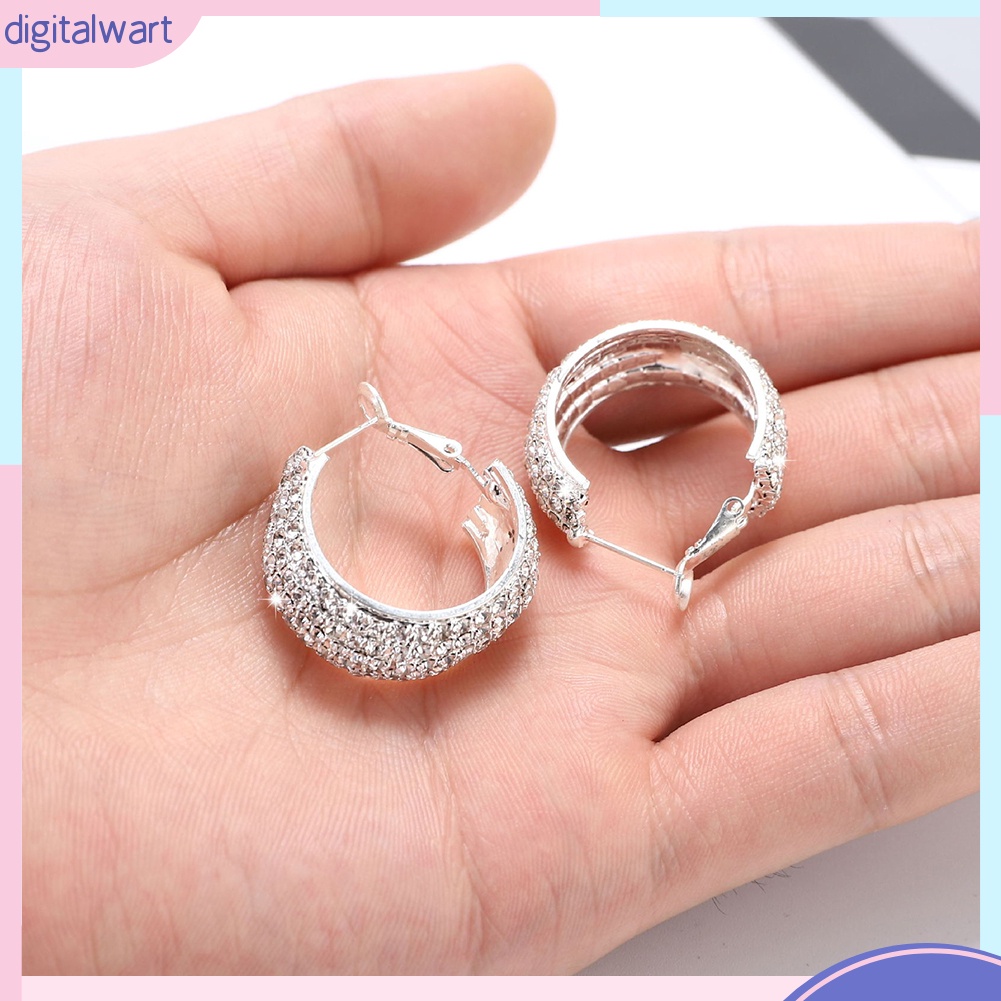 Cặp Khuyên Tai Thiết Kế Đính Đá Quý Nhân Tạo Sang Trọng Cá Tính Dành Cho Nữ Giới