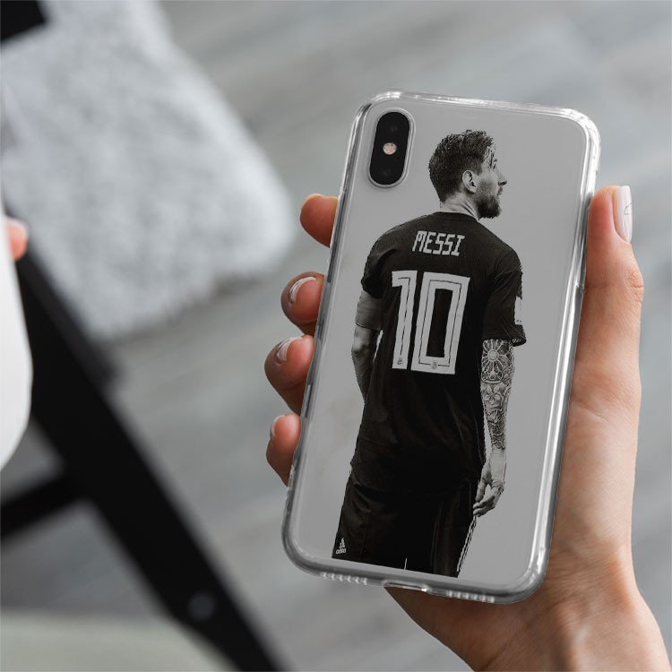Ốp lưng số 10 Messi đen trắng cho Iphone 5 6 7 8 Plus 11 12 Pro Max X Xr BAR20210066