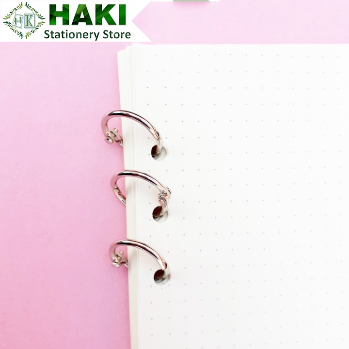 Khoen tròn inox Flashcard HAKI đóng gáy sách, album, nhật kí - Khoen móc vòng còng đóng sổ, sổ tay (đủ size)