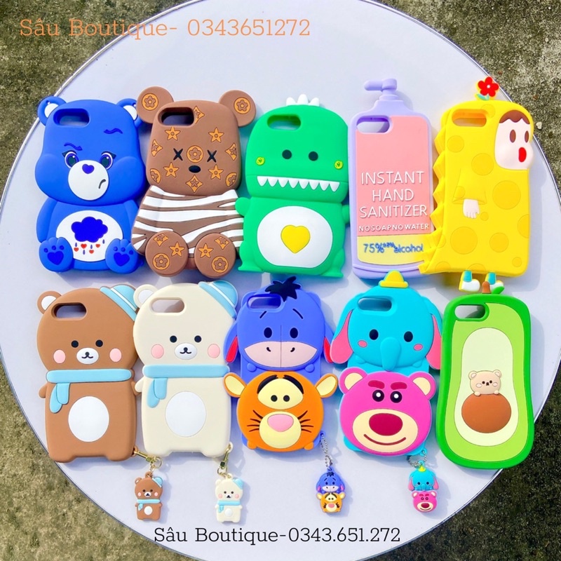 Ốp lưng iphone silicon hình thú combo 1 ip 6/ 6s/ 6plus/ 6splus/ 7/ 7plus/ 8/ 8plus