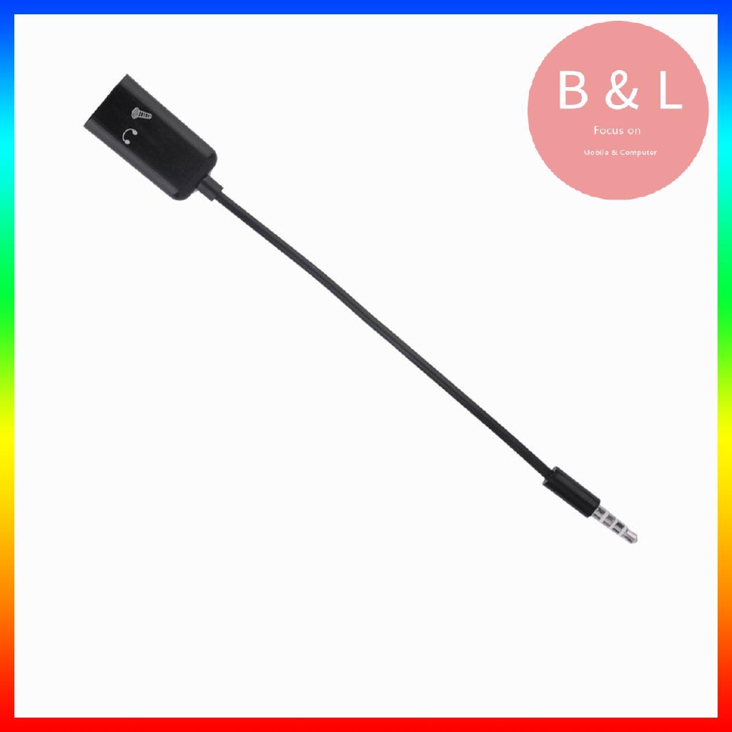 Điện thoại di động 3,5 mm Tai nghe Micrô Cáp chuyển đổi bộ tách âm thanh nổi cho Iphone Cho Samsung Black Dễ dàng mang theo