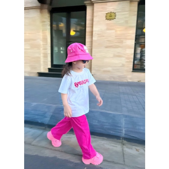 Áo thun Balen  Pinky cho bé , áo phông trẻ em unisex , Kid_genZ