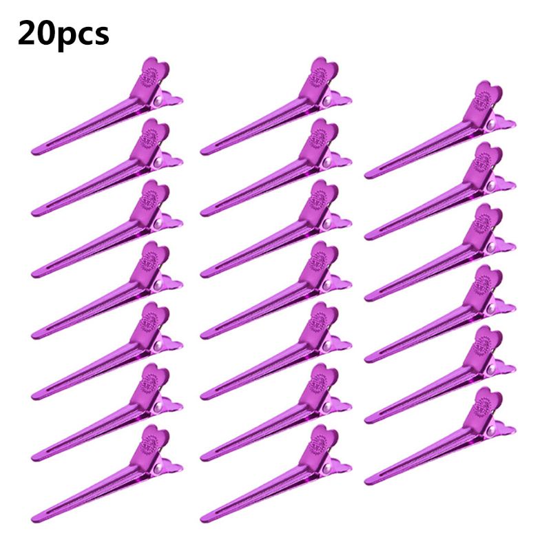 Set 20 Kẹp Mỏ Vịt Bằng Kim Loại Nhiều Màu 10MK Chống Trượt Kèm Hộp Đựng