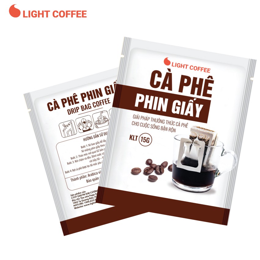 [Mã BMBAU50 giảm 7% đơn 99K] Cà phê phin giấy Light Coffee, túi tiện lợi - Gói 15g