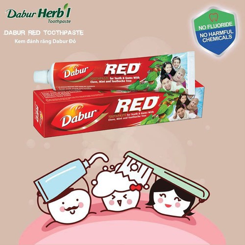 [Tặng 1 tinh dầu Pearl Drops]Combo 5 tuýp Kem đánh răng thảo dược Dabur Red 200gr