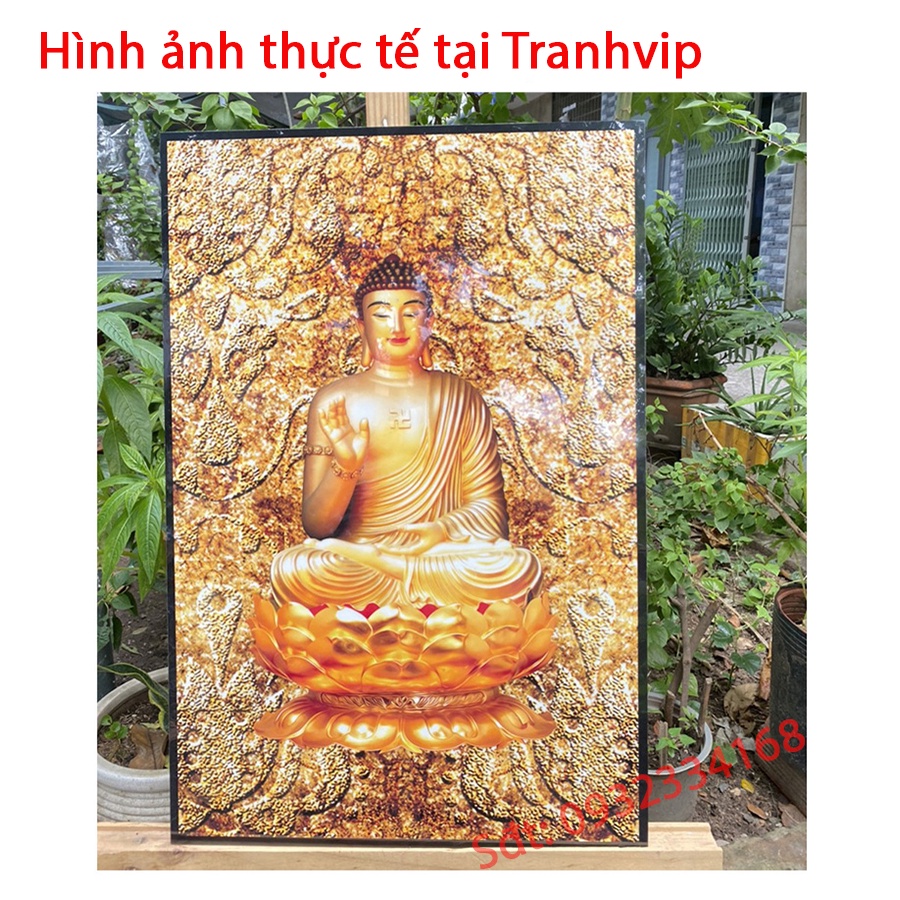 Tranh Treo Tường Đức Phật - Tranh Phật Giáo Treo Phòng Thờ Laminate Tráng Gương