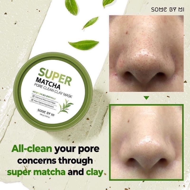 Mask nạ đất sét trà xanh Super Mat Cha Pore Clean Clay