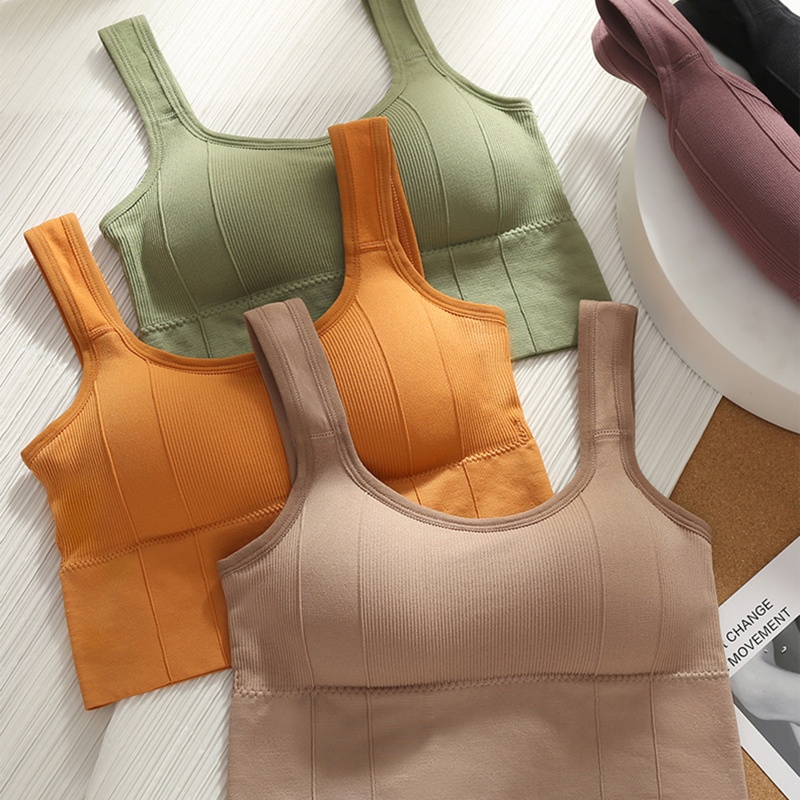 Áo Bra Thể Thao Không Đường May Có Mút Nâng Ngực Tháo Rời Được Lưng Xinh Xắn Cho Nữ