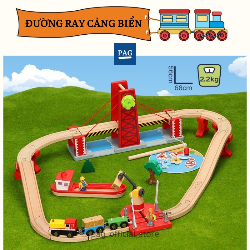 Đồ chơi xếp hình đường ray xe lửa cho bé - Bộ Cảng biển mở rộng đường ray