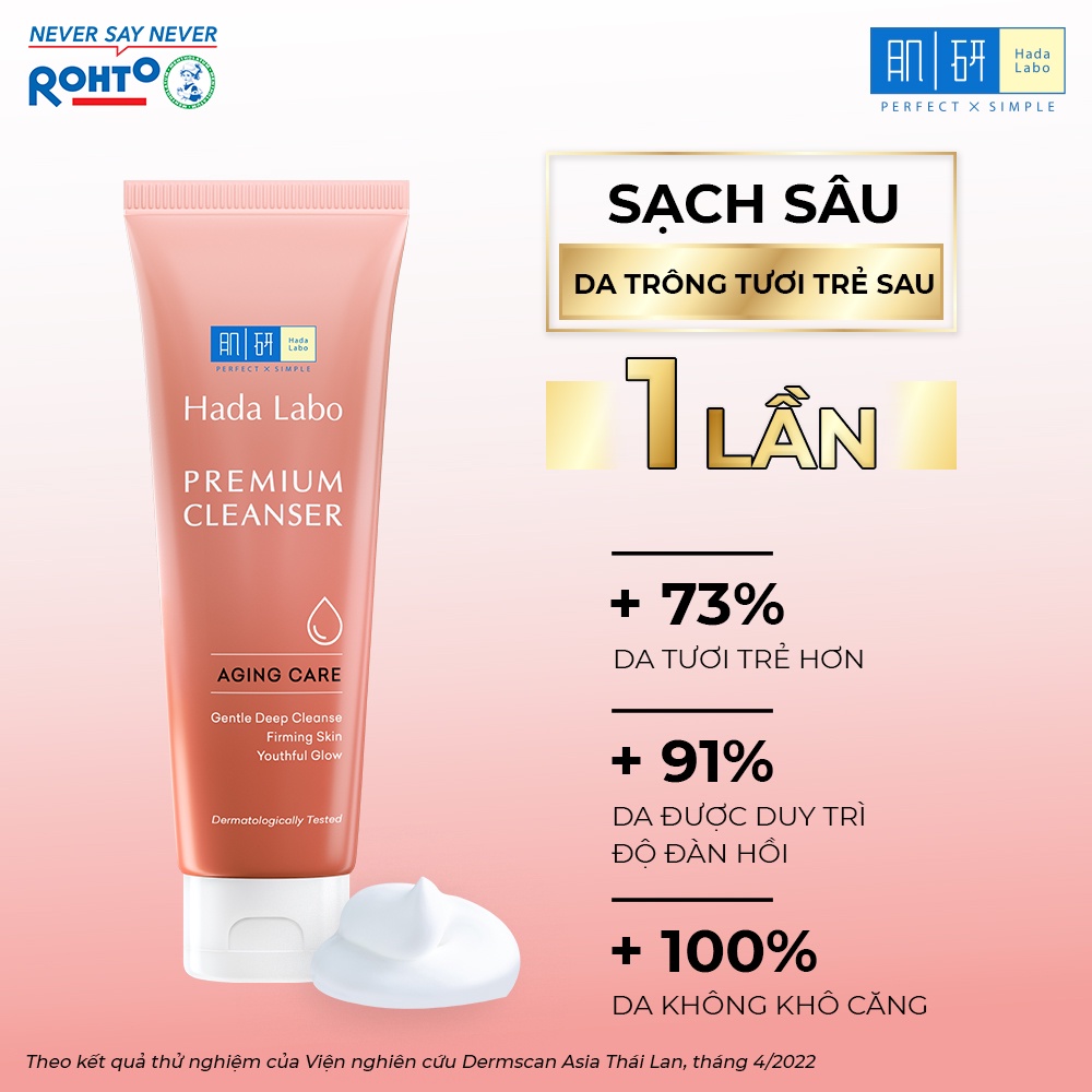 Sữa Rửa Mặt dưỡng trắng Hada Labo Perfect White / Pro Anti Aging α Lifting / Advanced Nourish Hyaluron Cleanser 80G