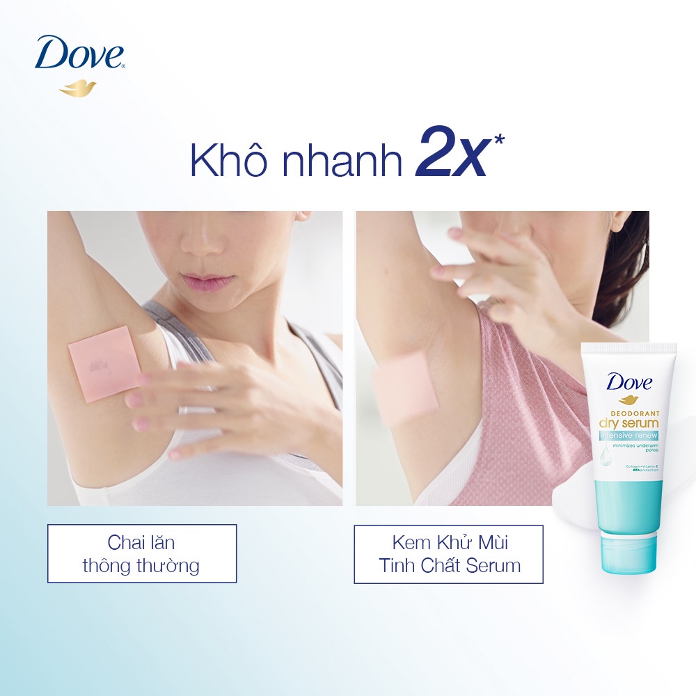 Kem Khử Mùi Dove Tinh Chất Serum Collagen Sáng Mịn 50ml